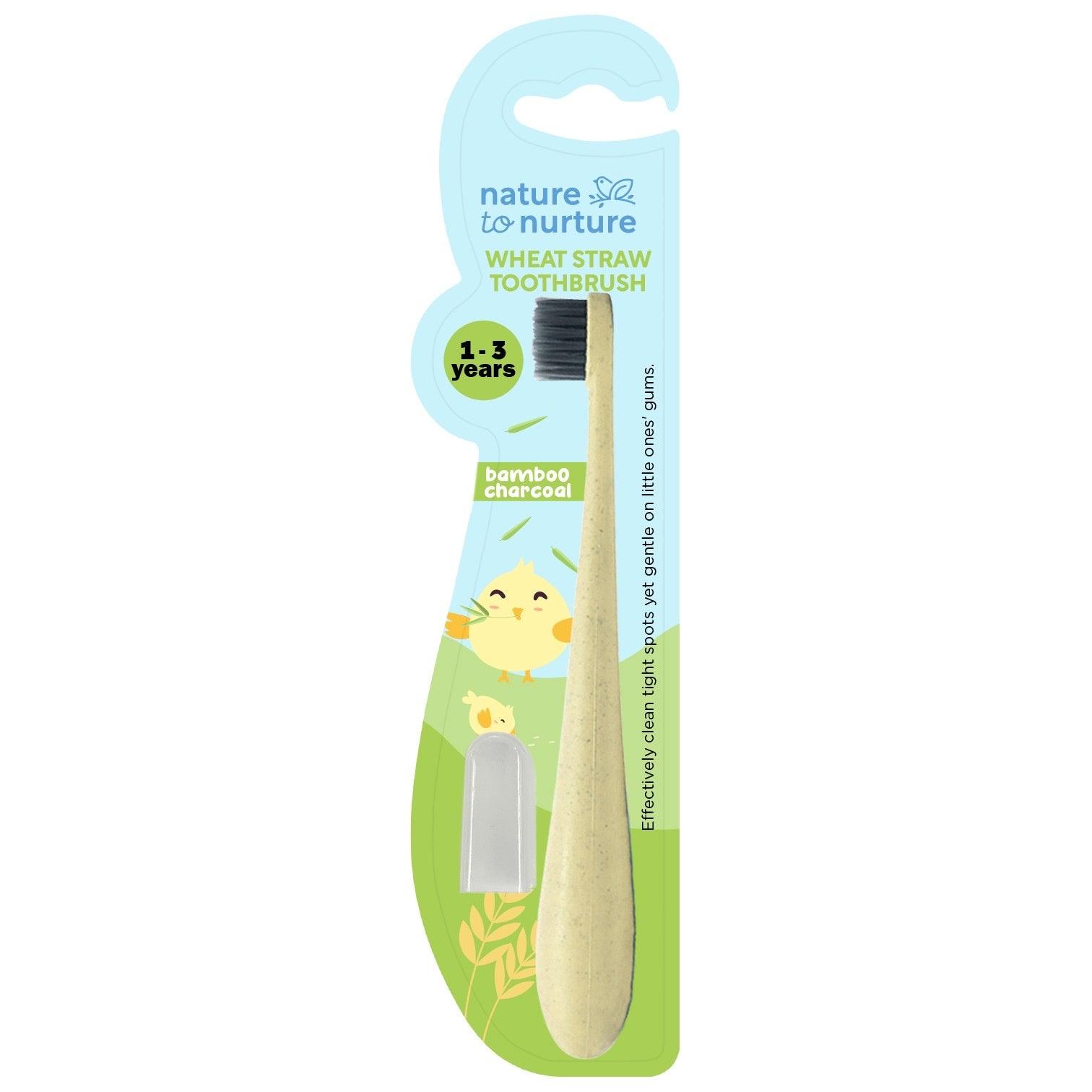 Nature to Nurture Wheat Straw Bamboo Charcoal Toothbrush With Cover 1 To 3 Yrs Old | The Nest Attachment Parenting Hub