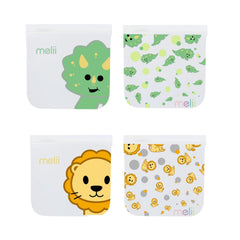 Melii EVA Reusable Snack Bags 4s | The Nest Attachment Parenting Hub