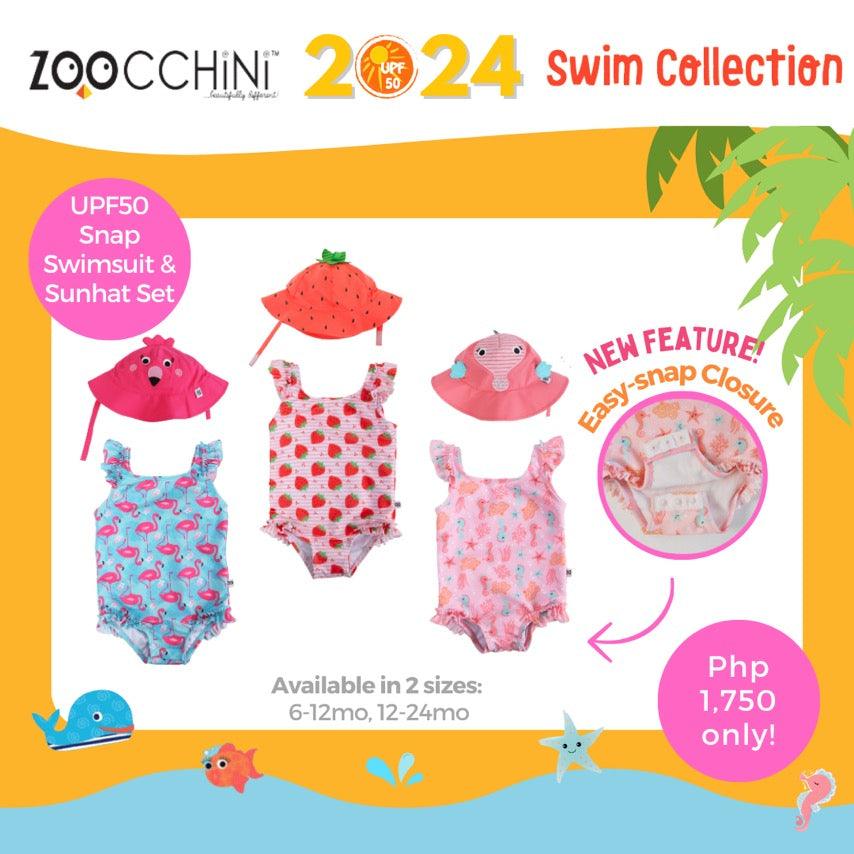 Zoocchini Baby Girl UPF50 Snap Swimsuit & Sunhat Set | The Nest Attachment Parenting Hub