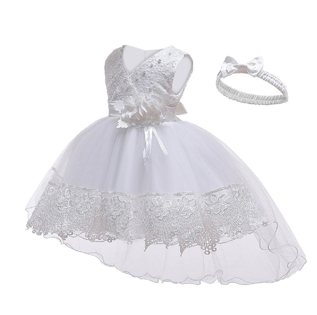 Satine White Laced Baptismal Dress & Accessories | The Nest Attachment Parenting Hub