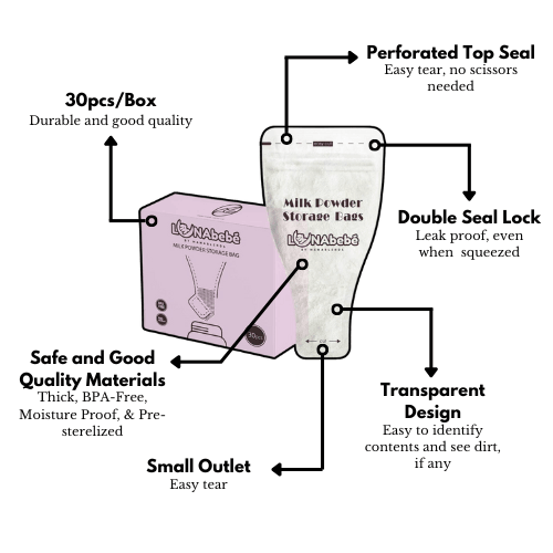 Lunabebe Milk Powder Storage Bags 30s | The Nest Attachment Parenting Hub
