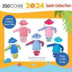 Zoocchini UPF50 3-Piece Swim Set (Sunhat, Rashguard & Diaper Set) | The Nest Attachment Parenting Hub