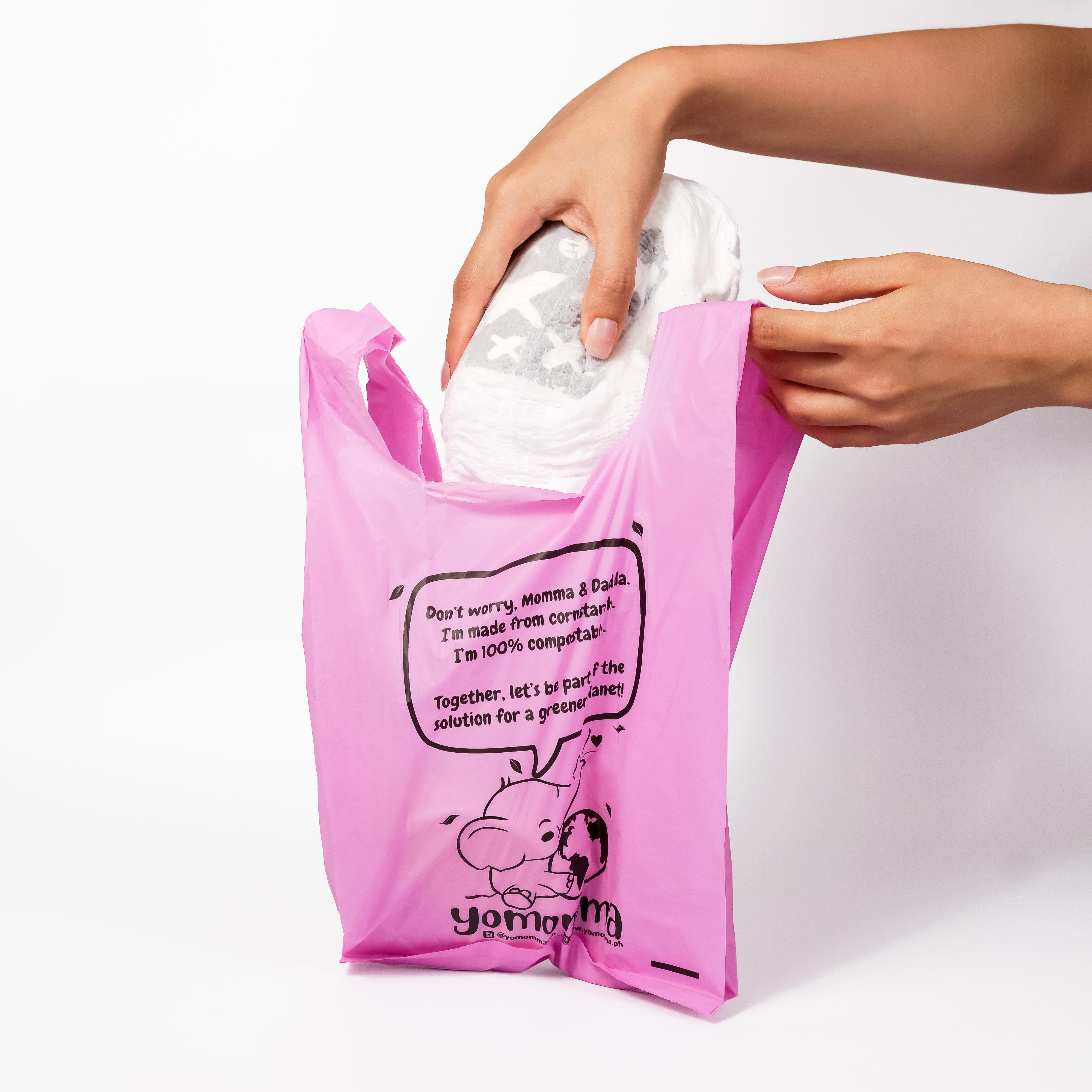 Yomomma Compostable Diaper Bags 70s | The Nest Attachment Parenting Hub