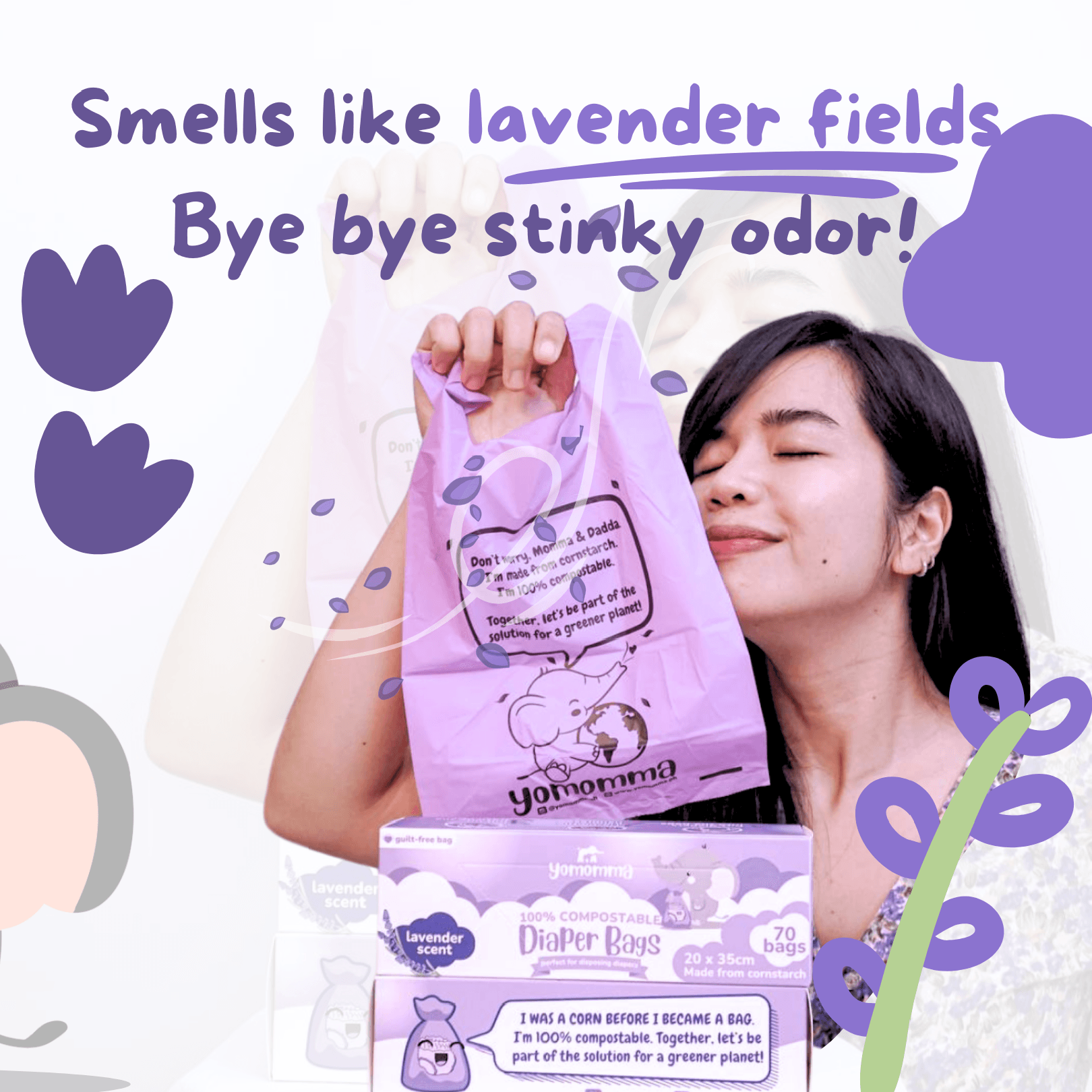 Yomomma Compostable Diaper Bags 70s | The Nest Attachment Parenting Hub