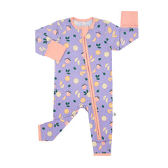 Bamberry Baby Garden Fresh Collection Zippered Romper -  Purple Citrus