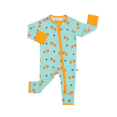 Bamberry Baby Garden Fresh Collection Zippered Romper -  Oranges