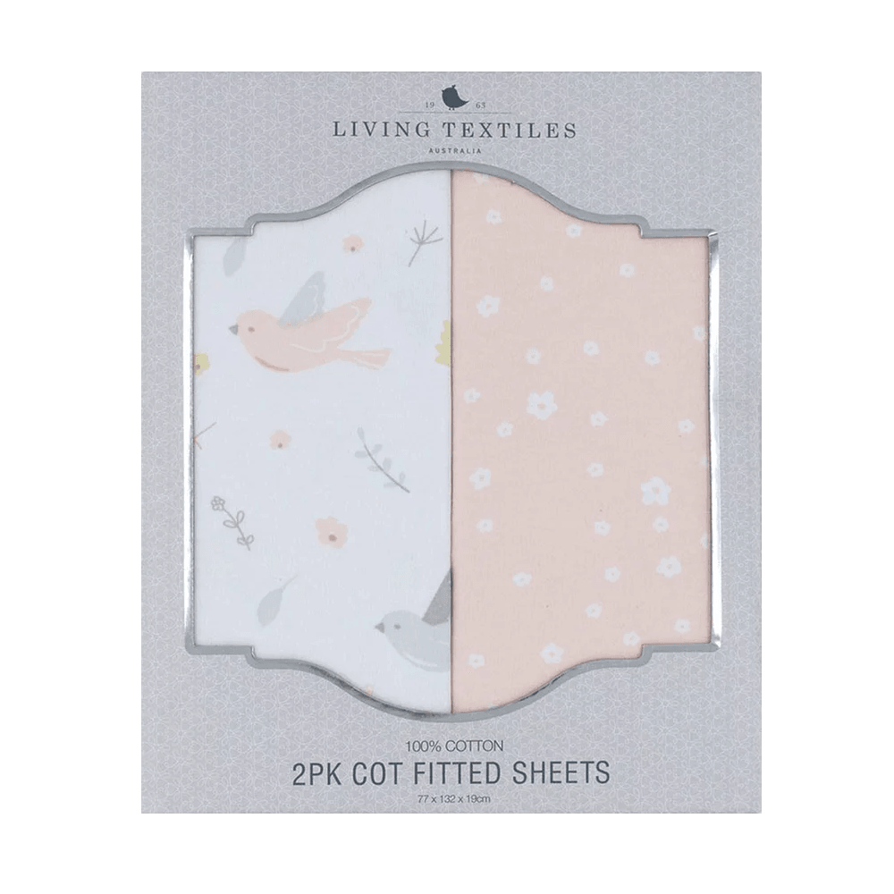 Living Textiles 2-pack Jersey Cot Fitted Sheets | The Nest Attachment Parenting Hub