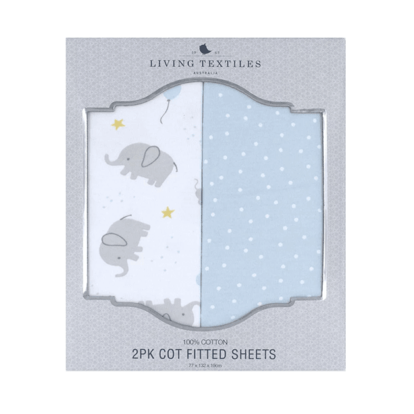Living Textiles 2-pack Jersey Cot Fitted Sheets | The Nest Attachment Parenting Hub