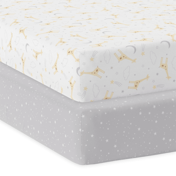 Living Textiles 2-pack Jersey Cot Fitted Sheets | The Nest Attachment Parenting Hub