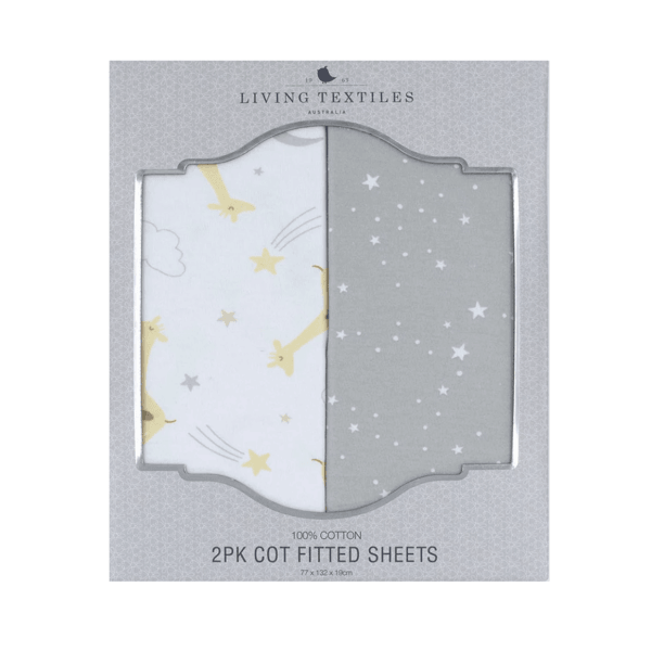 Living Textiles 2-pack Jersey Cot Fitted Sheets | The Nest Attachment Parenting Hub