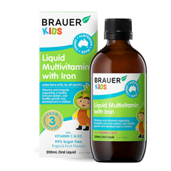 Brauer Kids Liquid Multivitamin with Iron 200ml