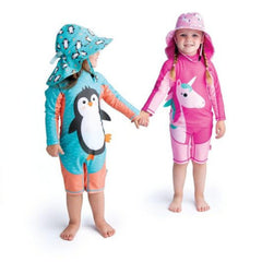 Zoocchini UPF50 Rashguard Swimsuit- Parker the Penguin | The Nest Attachment Parenting Hub