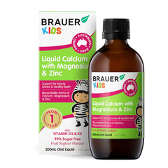 Brauer Kids Liquid Calcium with Magnesium & Zinc 200ml