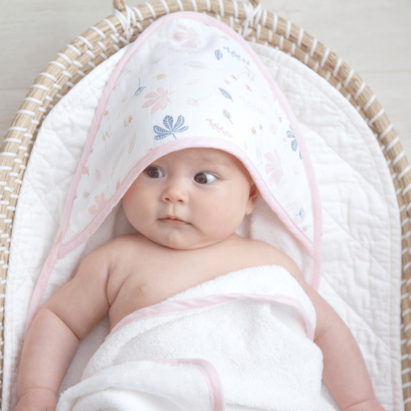 Living Textiles Organic Muslin Hooded Towel | The Nest Attachment Parenting Hub