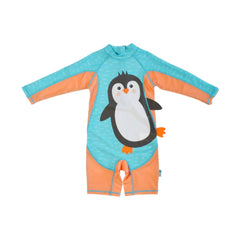 Zoocchini UPF50 Rashguard Swimsuit- Parker the Penguin | The Nest Attachment Parenting Hub