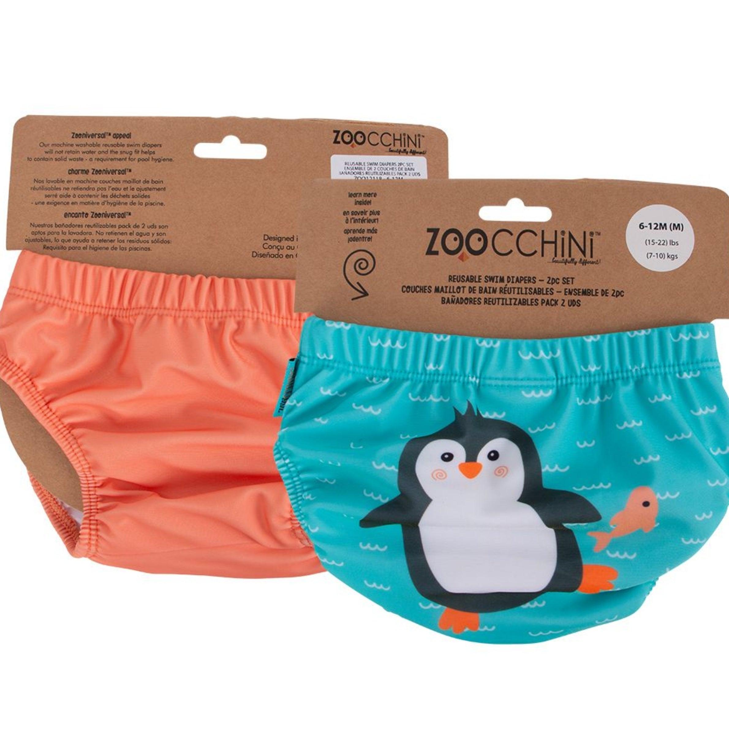 Zoocchini UPF50 Swim Diaper Set of 2 (Baby/Toddler) - Parker the Penguin | The Nest Attachment Parenting Hub