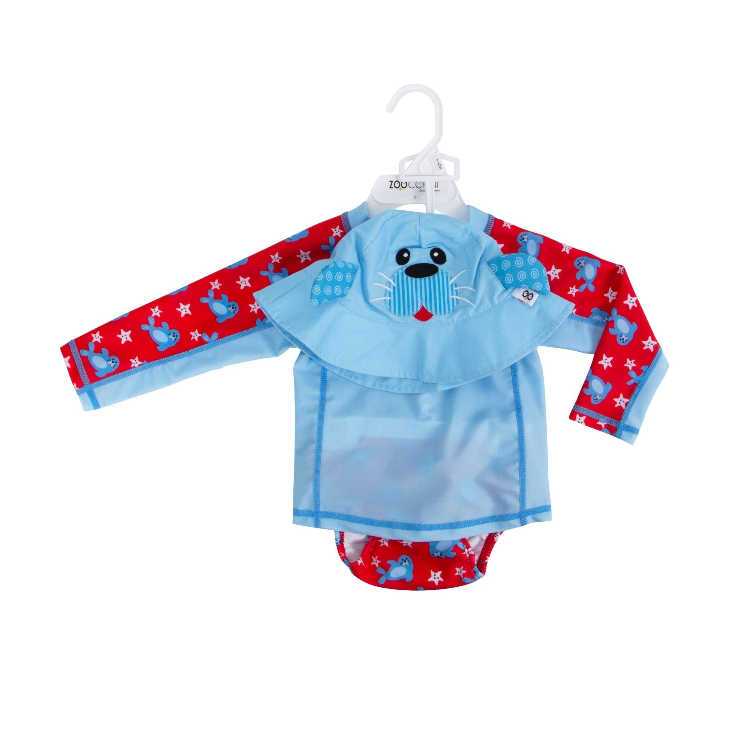 Zoocchini UPF50 3-Piece Swim Set (Sunhat, Rashguard & Diaper Set) | The Nest Attachment Parenting Hub