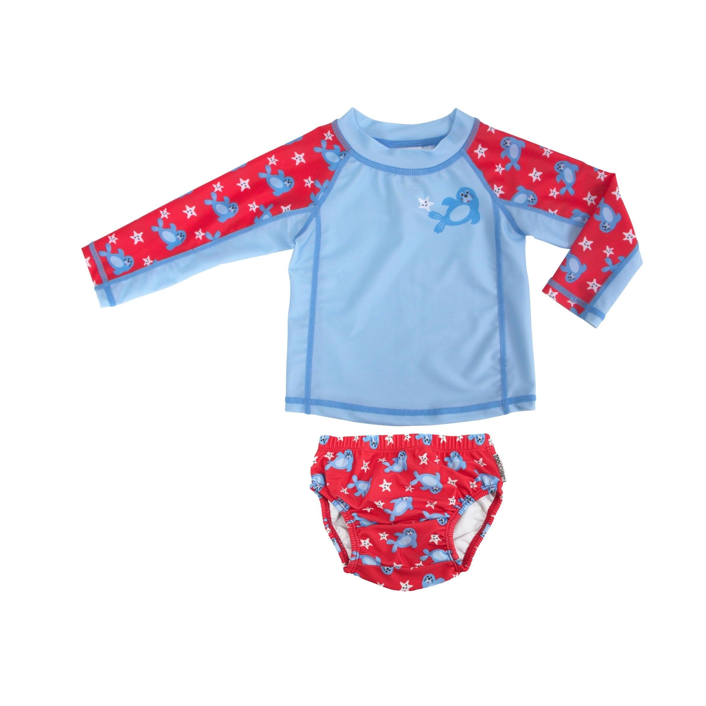 Zoocchini UPF50 Rashguard & Swim Diaper Set (Baby/Toddler) | The Nest Attachment Parenting Hub