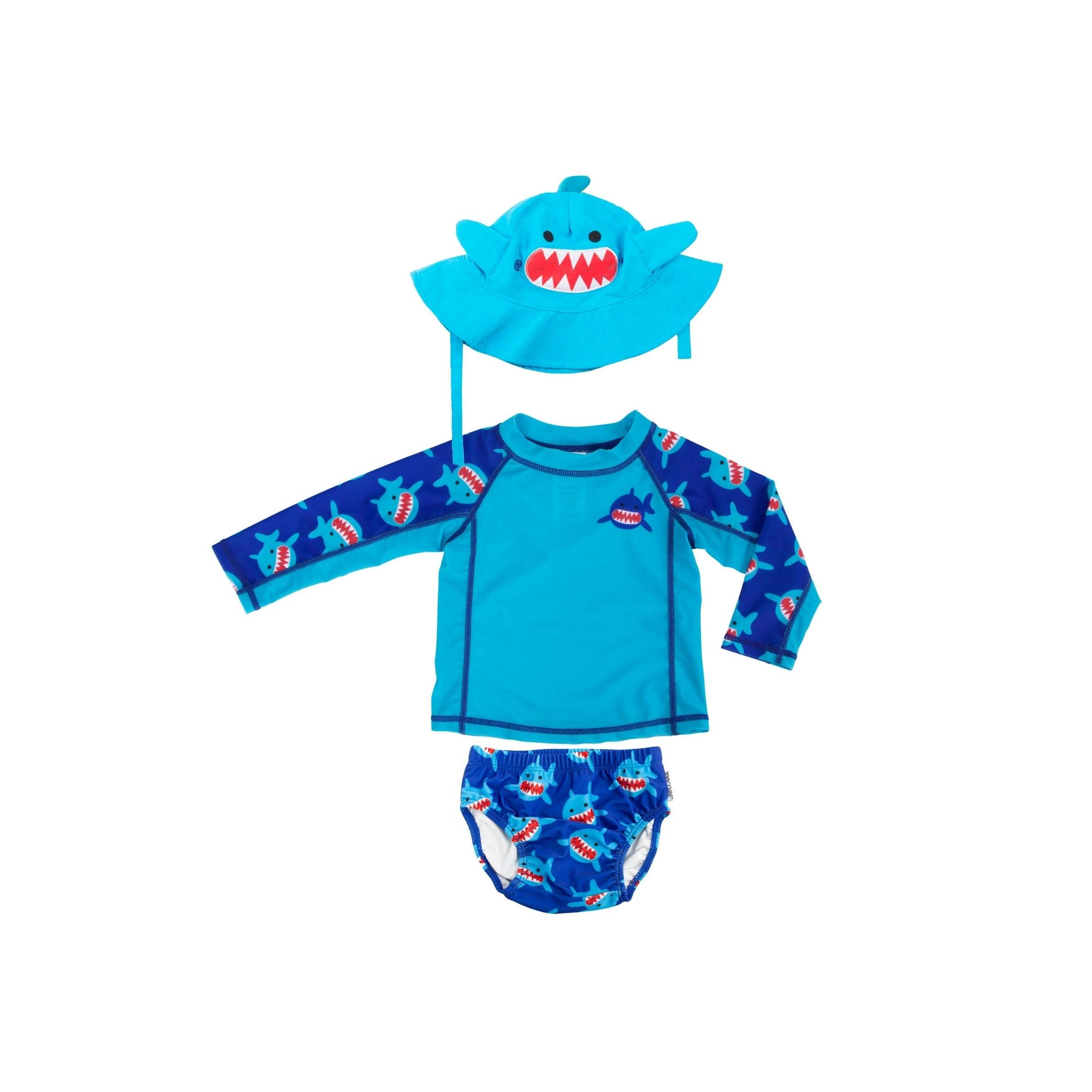 Zoocchini UPF50 3-Piece Swim Set (Sunhat, Rashguard & Diaper Set) | The Nest Attachment Parenting Hub