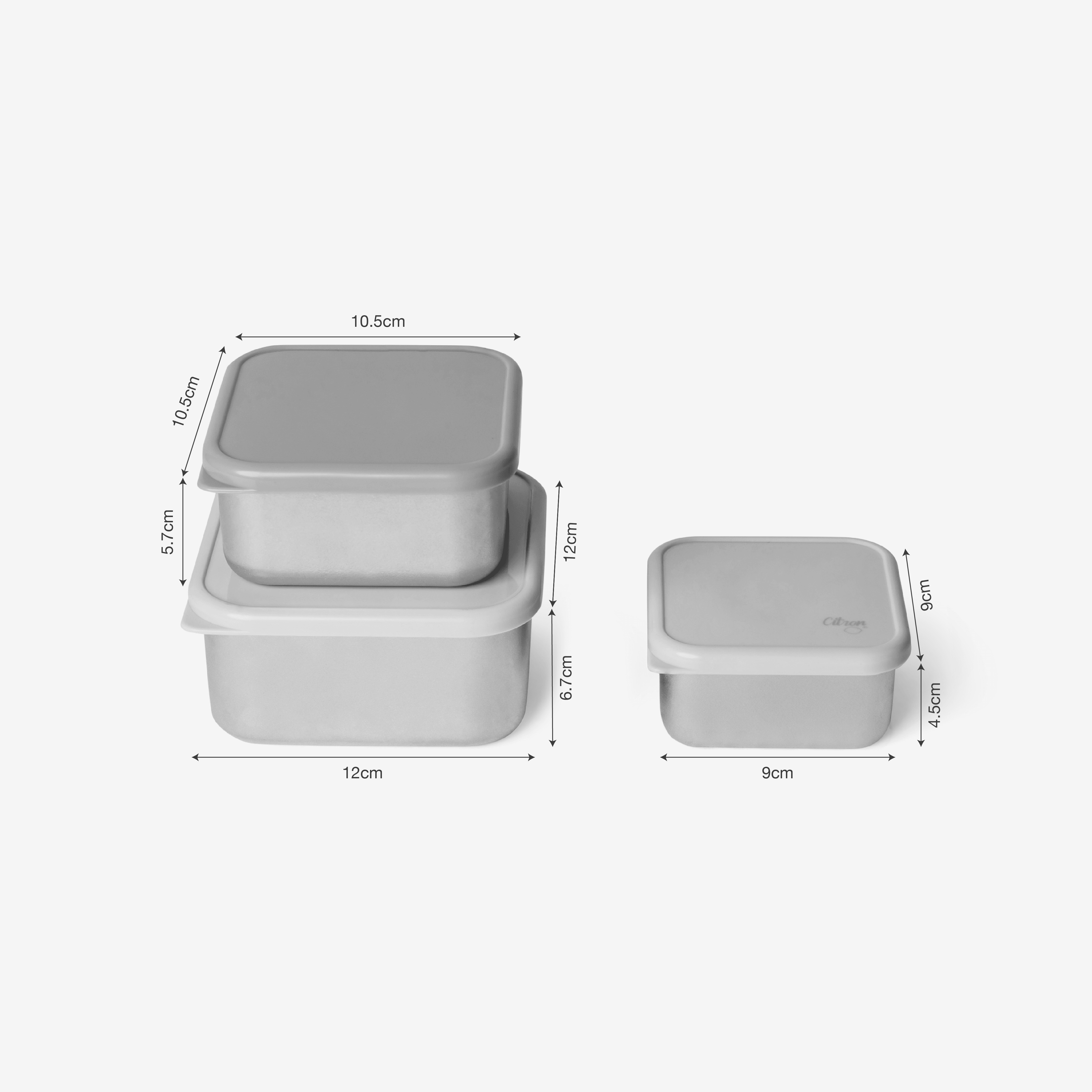 Citron Stackable Stainless steel Lunchbox Set of 3 | The Nest Attachment Parenting Hub