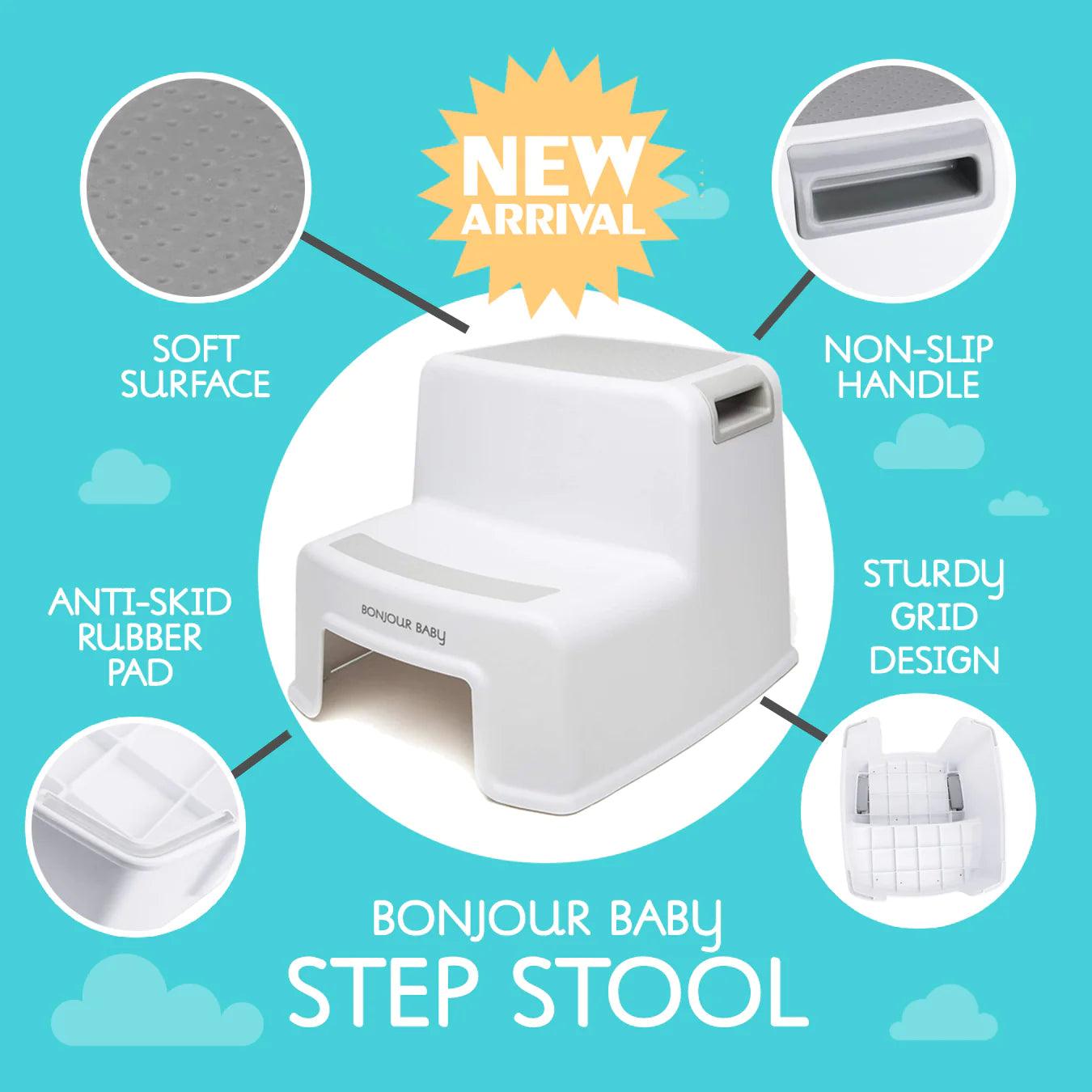 Bonjour Baby Non-Skid Step Stool Gray | The Nest Attachment Parenting Hub