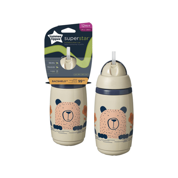 Tommee Tippee Super Star Insulated Straw Cup 266ml 9oz | The Nest Attachment Parenting Hub