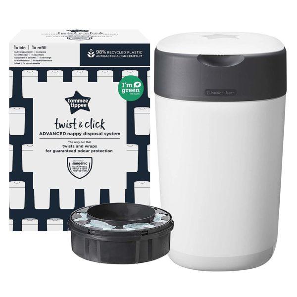 Tommee Tippee Twist & Click Advanced Nappy Disposal Tub | The Nest Attachment Parenting Hub