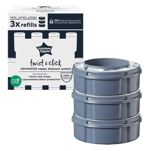 Tommee Tippee Twist & Click Nappy Disposal Bin Refills – 3 pack | The Nest Attachment Parenting Hub