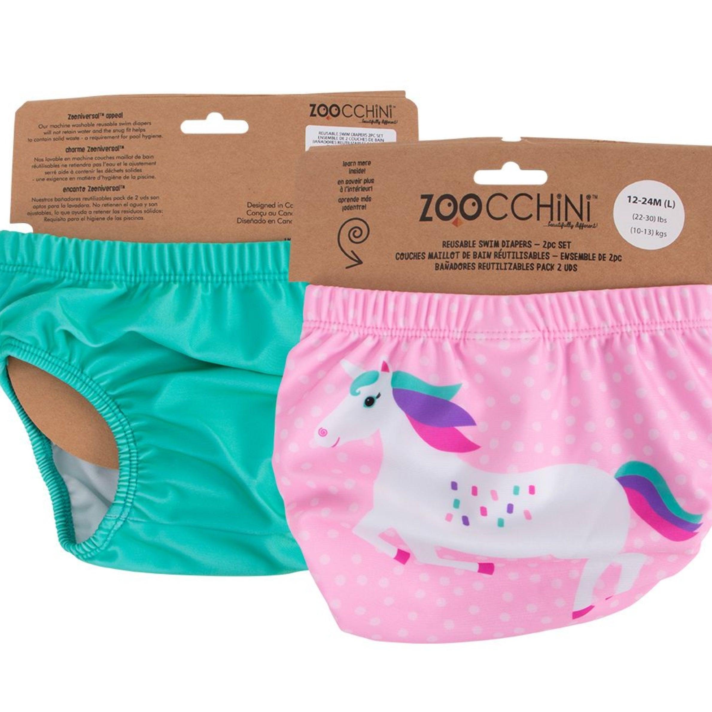 Zoocchini UPF50 Swim Diaper Set of 2 (Baby/Toddler) - Una the Unicorn | The Nest Attachment Parenting Hub