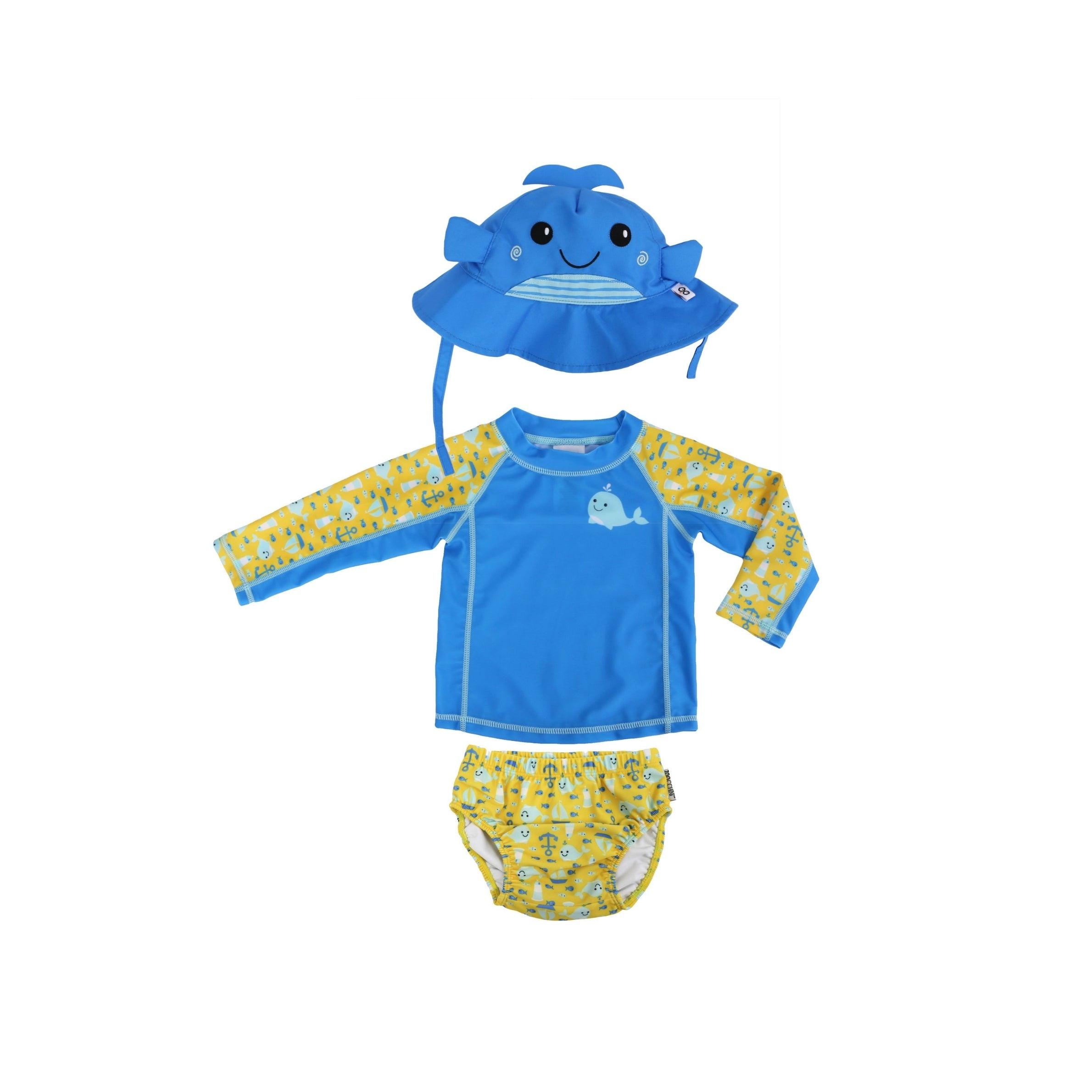 Zoocchini UPF50 3-Piece Swim Set (Sunhat, Rashguard & Diaper Set) | The Nest Attachment Parenting Hub