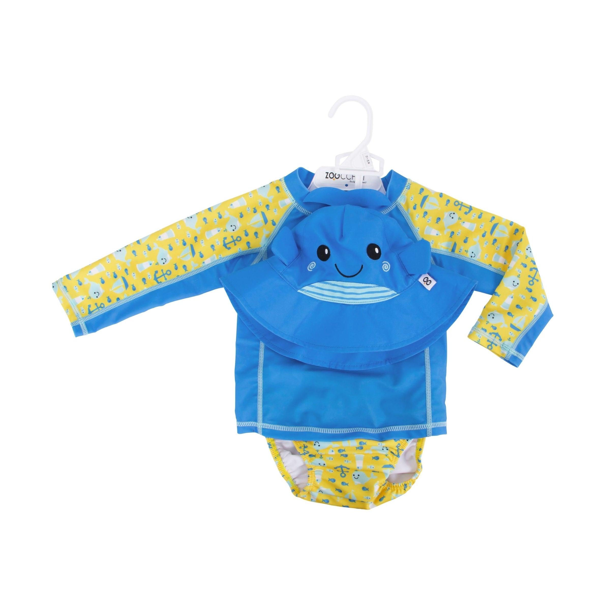 Zoocchini UPF50 3-Piece Swim Set (Sunhat, Rashguard & Diaper Set) | The Nest Attachment Parenting Hub
