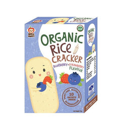 Apple Monkey Organic Rice Crackers - Strawberry + Blueberry | The Nest Attachment Parenting Hub