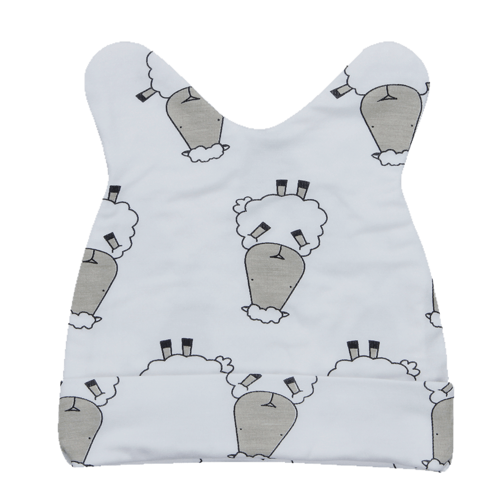 Baa Baa Sheepz Beanie Cap - White Big Sheep | The Nest Attachment Parenting Hub