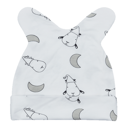 Baa Baa Sheepz Beanie Cap - White Moon Sheep | The Nest Attachment Parenting Hub