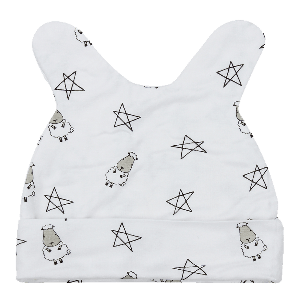 Baa Baa Sheepz Beanie Cap - White Small Star and Sheepz | The Nest Attachment Parenting Hub