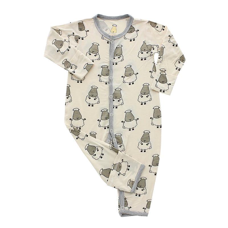 Baa Baa Sheepz Button Long Sleeve Romper – Butter Big Sheep | The Nest Attachment Parenting Hub