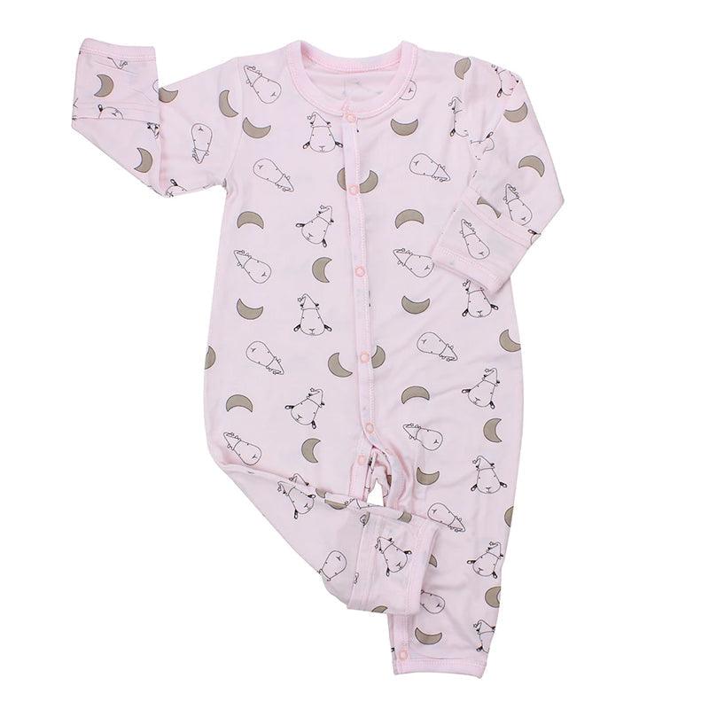 Baa Baa Sheepz Button Long Sleeve Romper – Pink Moon Sheepz | The Nest Attachment Parenting Hub