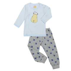 Baa Baa Sheepz Long Sleeve Shirt + Pants - Blue Big Face + Blue Star | The Nest Attachment Parenting Hub