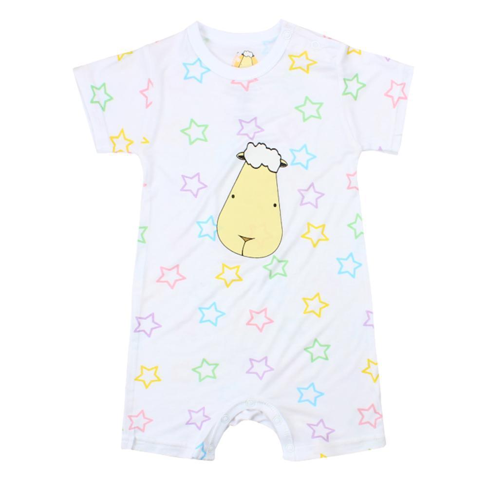 Baa Baa Sheepz Short Sleeve Romper - Colourful Star | The Nest Attachment Parenting Hub