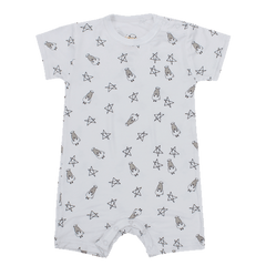 Baa Baa Sheepz Short Sleeve Romper – White Small Star Sheep | The Nest Attachment Parenting Hub