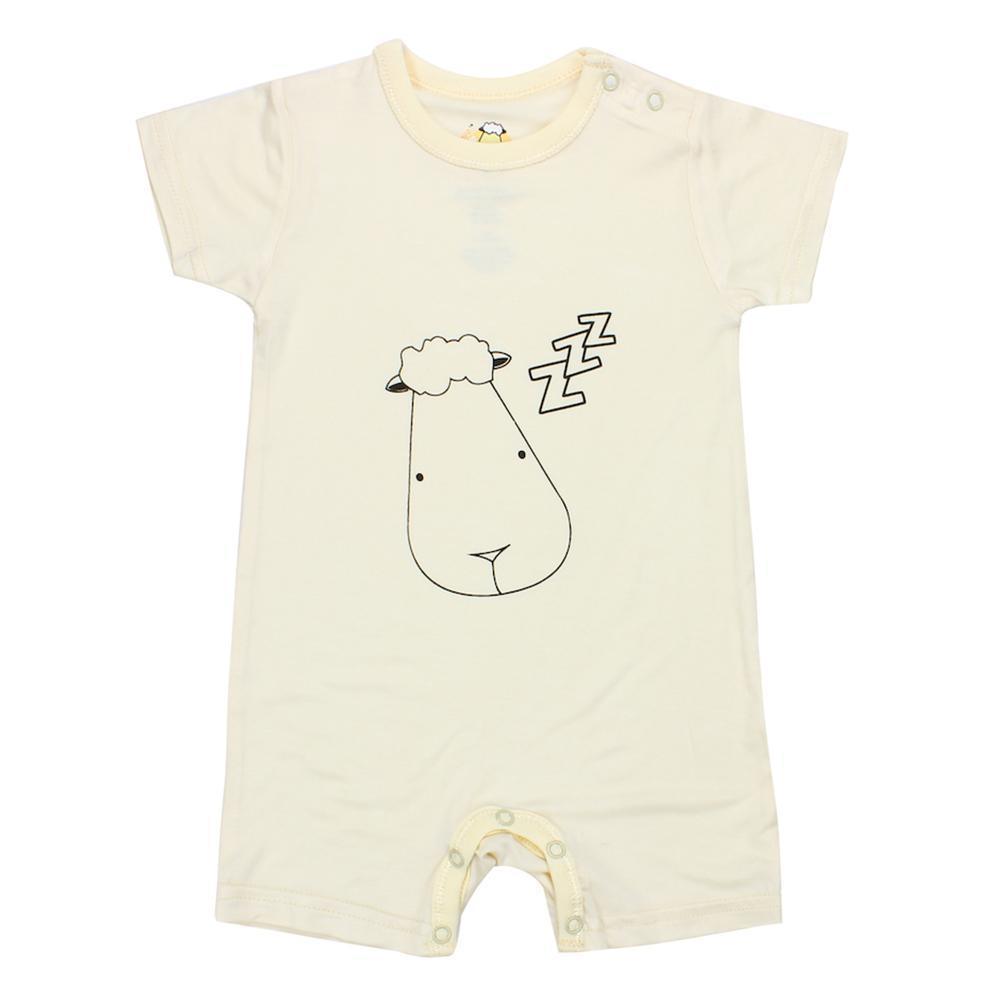 Baa Baa Sheepz Short Sleeve Romper - Yellow Sleepy Head | The Nest Attachment Parenting Hub