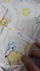 Baa Baa Sheepz Zip Long Sleeve Romper - White Colourful Star - with Minimal Stain | The Nest Attachment Parenting Hub