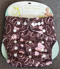 Baby Leaf Brown Bear One-Size Cloth Diapers | The Nest Attachment Parenting Hub