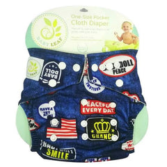 Baby Leaf Denim Print One-Size Cloth Diapers | The Nest Attachment Parenting Hub