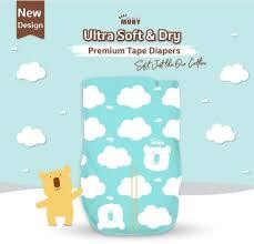 Baby Moby Tape Diapers - Small (3-6kgs) | The Nest Attachment Parenting Hub