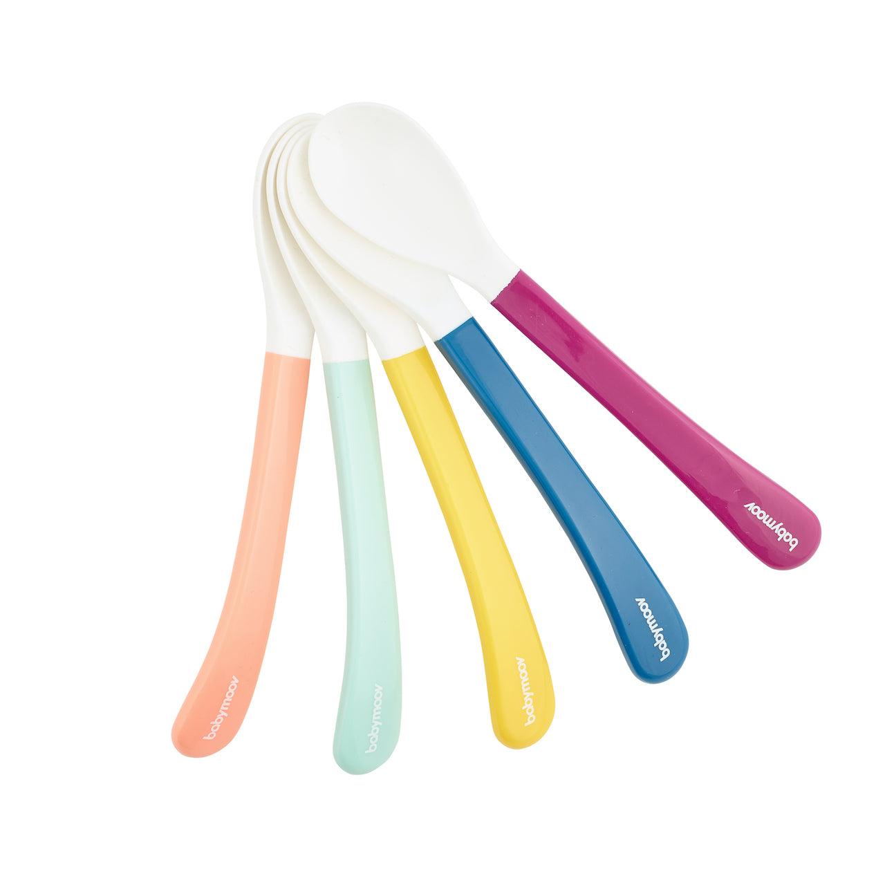 Babymoov 2nd Age Silicone Spoon 8m+ (Set of 5) | The Nest Attachment Parenting Hub