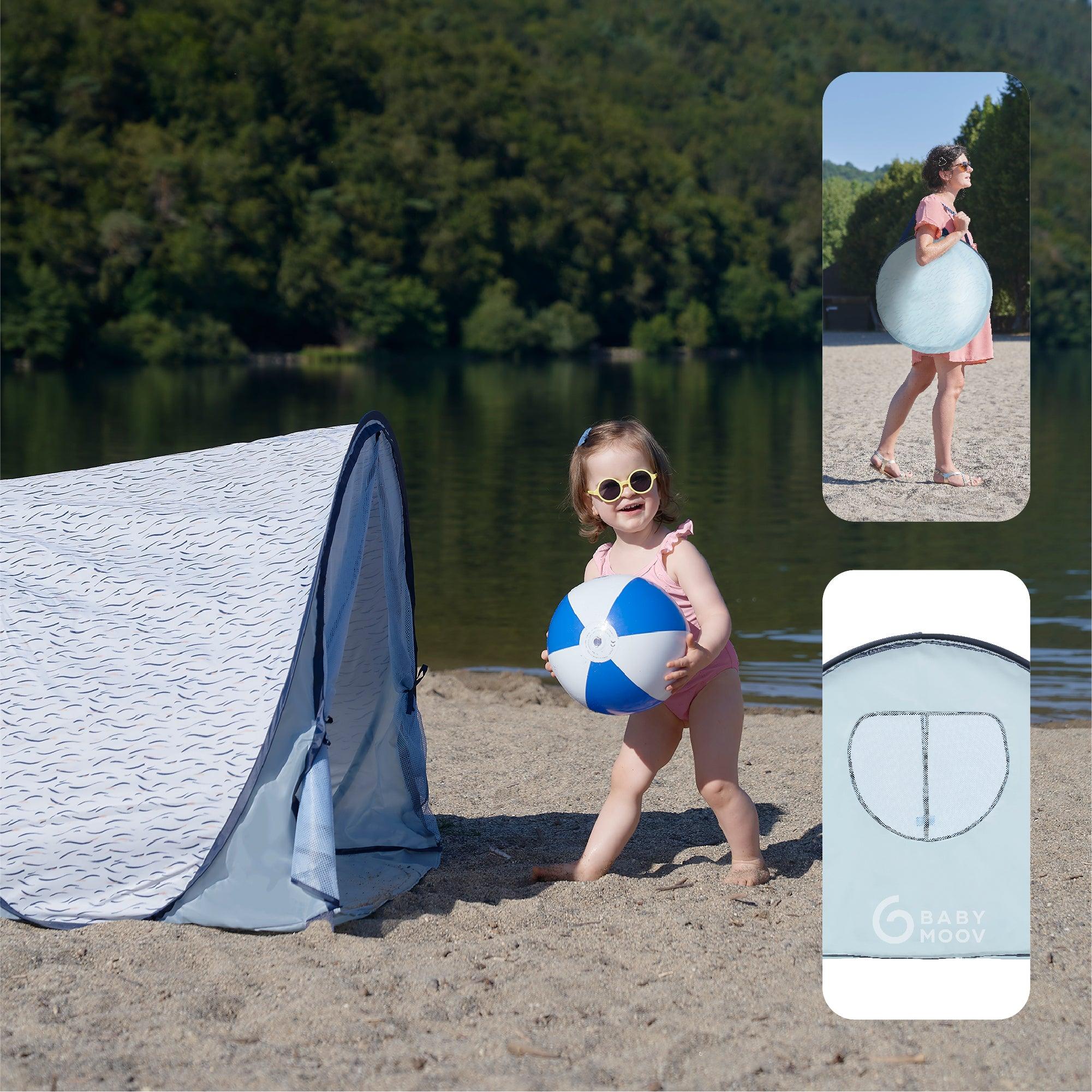 Babymoov Anti-UV Tent 50+ UPF Protection Blue Waves | The Nest Attachment Parenting Hub