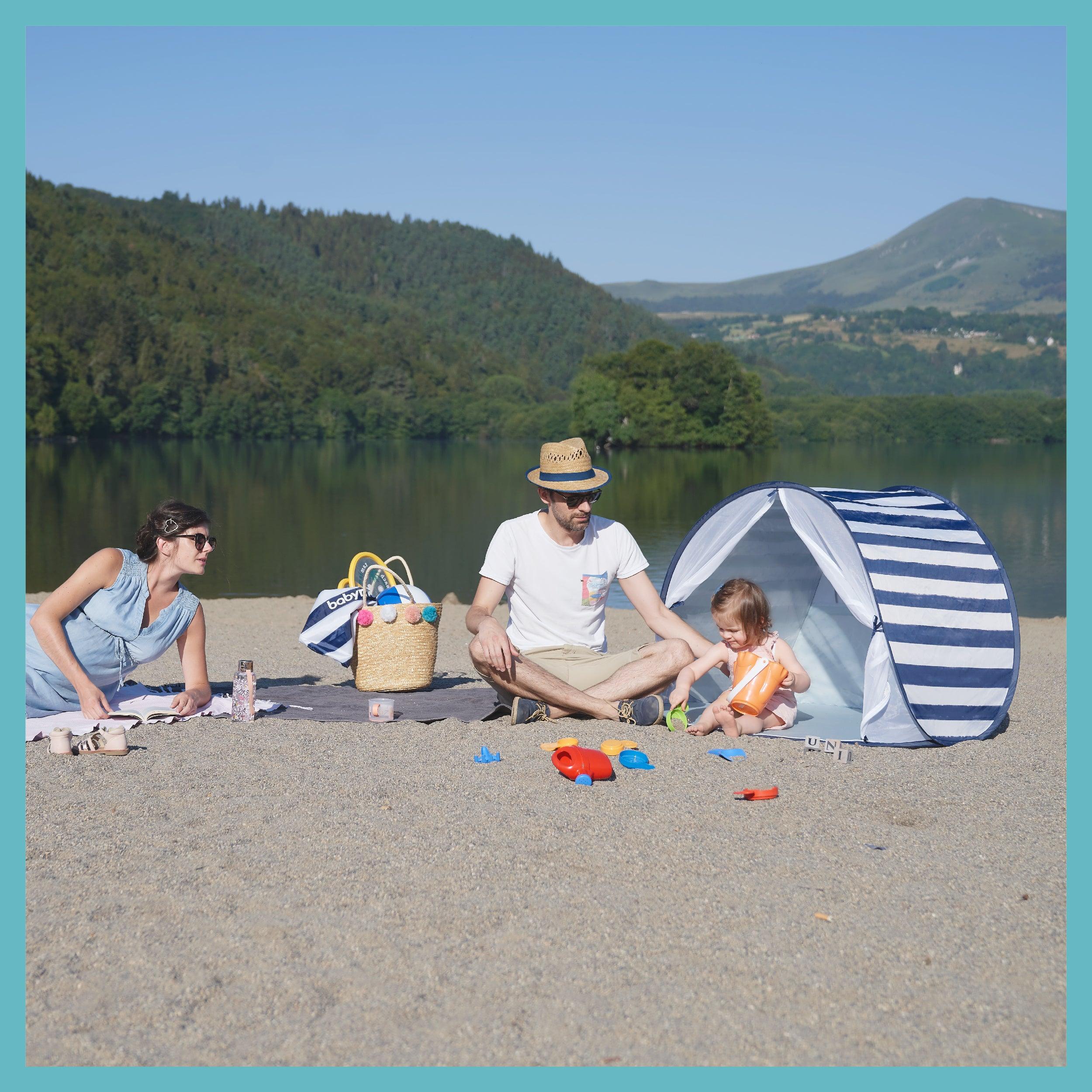 Babymoov Anti-UV Tent 50+ UPF Protection Mariniere | The Nest Attachment Parenting Hub