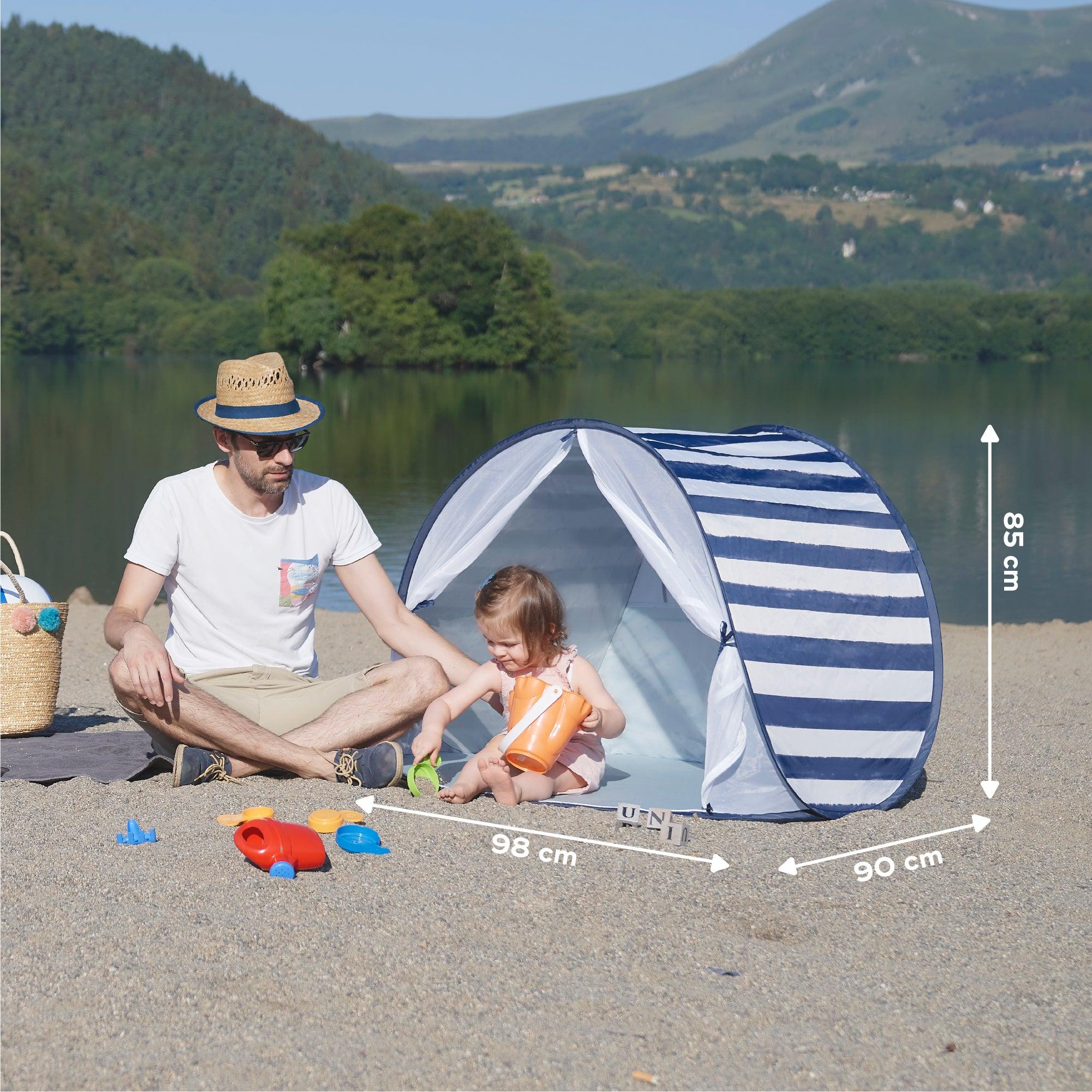 Babymoov Anti-UV Tent 50+ UPF Protection Mariniere | The Nest Attachment Parenting Hub
