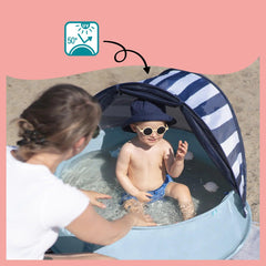 Babymoov Aquani Anti UV tent and Paddling Pool Mariniere 0+ | The Nest Attachment Parenting Hub